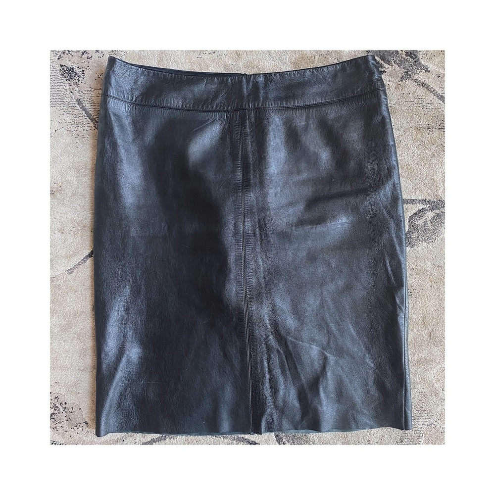 BCBGMaxAzria | 🖤 VINTAGE 100% Genuine Leather Fully Lined Pencil Skirt